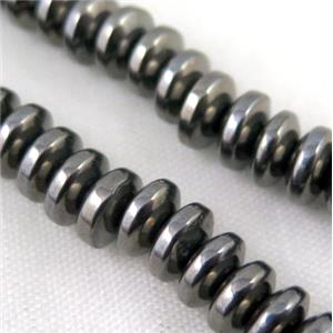 black hematite heishi disc beads, approx 2x3mm