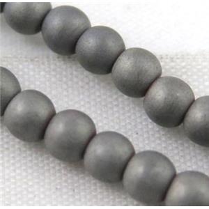 round matte Black Hematite Beads, approx 14mm dia