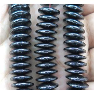 black hematite disc beads, heishi, approx 3x10mm