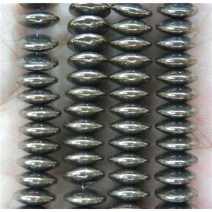 hematite heishi disc beads, pyrite color, approx 3x8mm