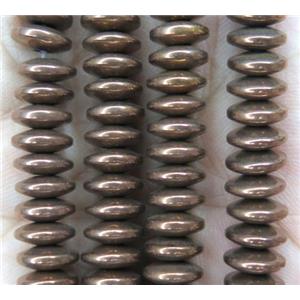 hematite heishi disc beads, coffee electroplated, approx 3x8mm
