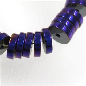 purple Hematite heishi beads, approx 2x4mm