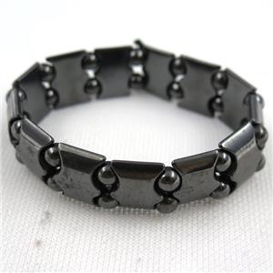 black Hematite bracelet, magnetic, approx 5x13x18mm