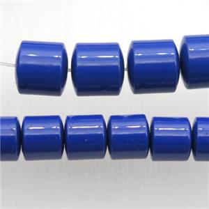 Taiwan Hokutolite Beads, tube, blue treated, approx 6x6mm