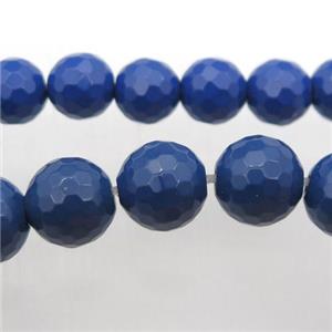 faceted round Taiwan Hokutolite Beads, blue treated, approx 12mm dia