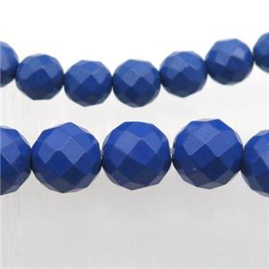 Taiwan Hokutolite Beads, faceted round, blue treated, approx 6mm dia
