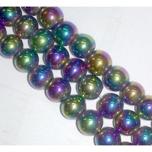 magnetic Hematite Beads, colorful, round, 4mm dia, 72pcs per st