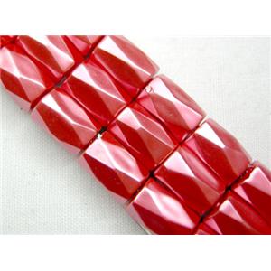 Hematite Magnetic Facet Tube Beads, 5x8mm, 50 beads per st.
