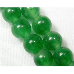 Jade beads, Round, green, 6mm dia, 65pcs per st