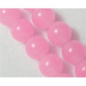 Jade beads, Round, pink, 8mm dia, 50pcs per st