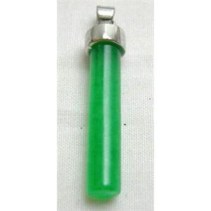 Green Jade Bar Pendant, 26mm length