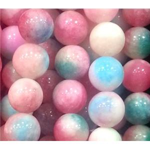 Jade beads, Round, colorful, 10mm dia, approx 38pcs per st