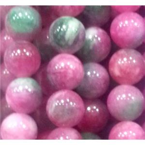 Jade beads, Round, colorful, 10mm dia, approx 38pcs per st