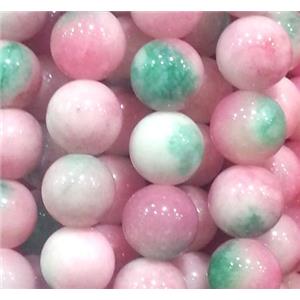 Jade beads, Round, colorful, 8mm dia, approx 49pcs per st