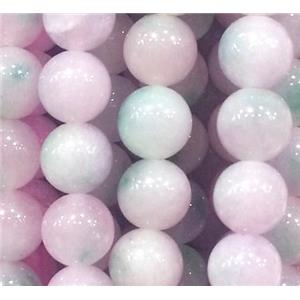 Jade beads, Round, pink, 6mm dia, approx 66pcs per st