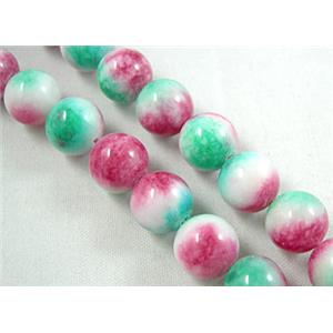 round Jade Bead, multi color, 6mm diameter,65pcs per strand