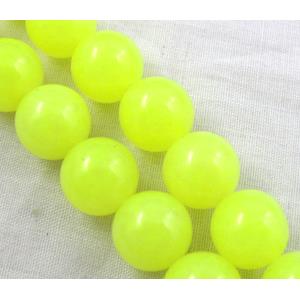 Jade Beads, round, yellow, 6mm dia, 65pcs per st