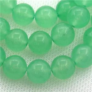 lt.green Spong Jade Beads, round, approx 10mm dia