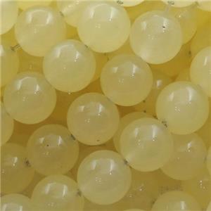 yellow Spong Jade Beads, round, approx 12mm dia