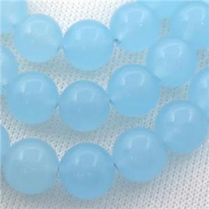lt.blue Spong Jade Beads, round, approx 14mm dia