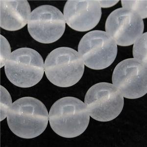 white Spong Jade Beads, round, approx 14mm dia