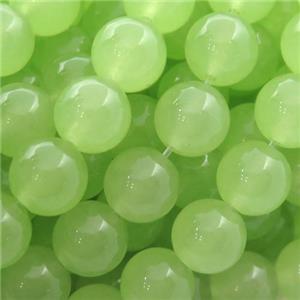 olive Spong Jade Beads, round, approx 6mm dia