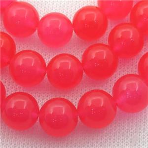 red Spong Jade Beads, round, approx 6mm dia