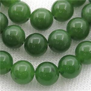 chunk green Spong Jade Beads, round, approx 8mm dia