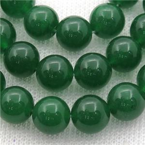 deep green Spong Jade Beads, round, approx 14mm dia
