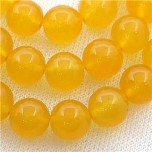 yellow Spong Jade Beads, round, approx 12mm dia