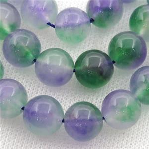 Dichromatic Spong Jade Beads, round, approx 6mm dia