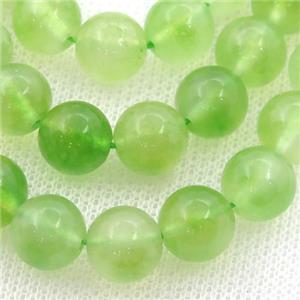 green Dichromatic Spong Jade Beads, round, approx 14mm dia