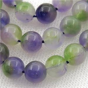 Dichromatic Spong Jade Beads Smooth Round, approx 12mm dia