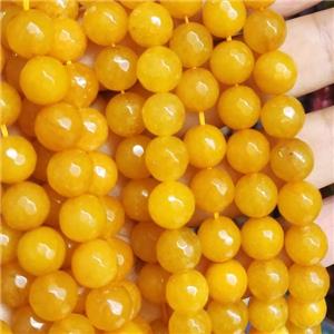gold Jade Beads, faceted round, b-grade, approx 10mm dia