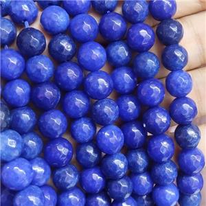lapisblue Jade Beads, faceted round, b-grade, approx 10mm dia