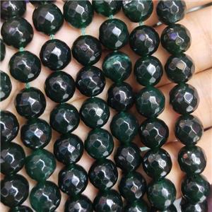 darkgreen Jade Beads, faceted round, b-grade, approx 10mm dia