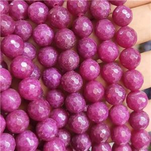 pink Jade Beads, faceted round, b-grade, approx 10mm dia