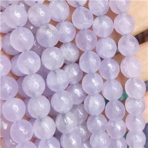 lt.purple Jade Beads, faceted round, b-grade, approx 10mm dia