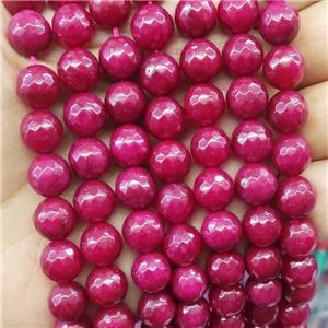 hotpink blue Jade Beads, faceted round, b-grade, approx 10mm dia