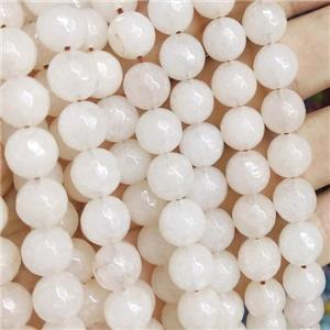 Jade Beads, faceted round, b-grade, approx 10mm dia