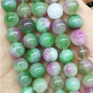 round Jade Beads, green, dye, approx 10mm dia