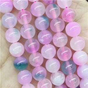 round Jade Beads, pink, dye, approx 8mm dia