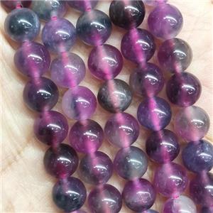 round Jade Beads, fuchsia, dye, approx 10mm dia