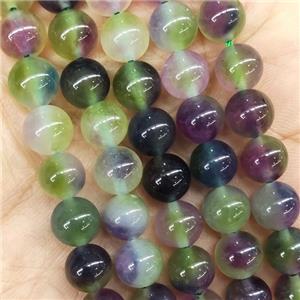 round Jade Beads, multicolor, dye, approx 10mm dia