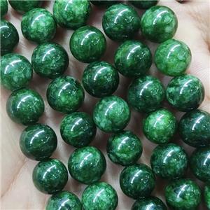 round Jade Beads, dye green, approx 10mm dia