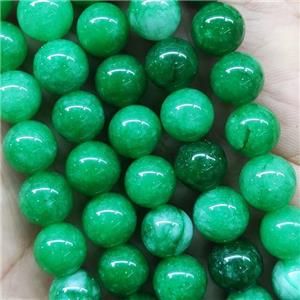 round green Jade Beads, dye, approx 10mm dia