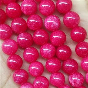 round Jade Beads, dye red, approx 10mm dia