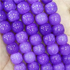 Purple Jade Barrel Beads Dye, approx 10mm