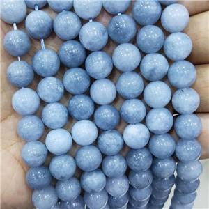 Blue Spong Jade Beads Smooth Round, approx 10mm dia