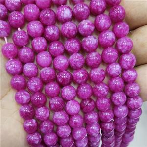 Hotpink Spong Jade Beads Smooth Round, approx 14mm dia
